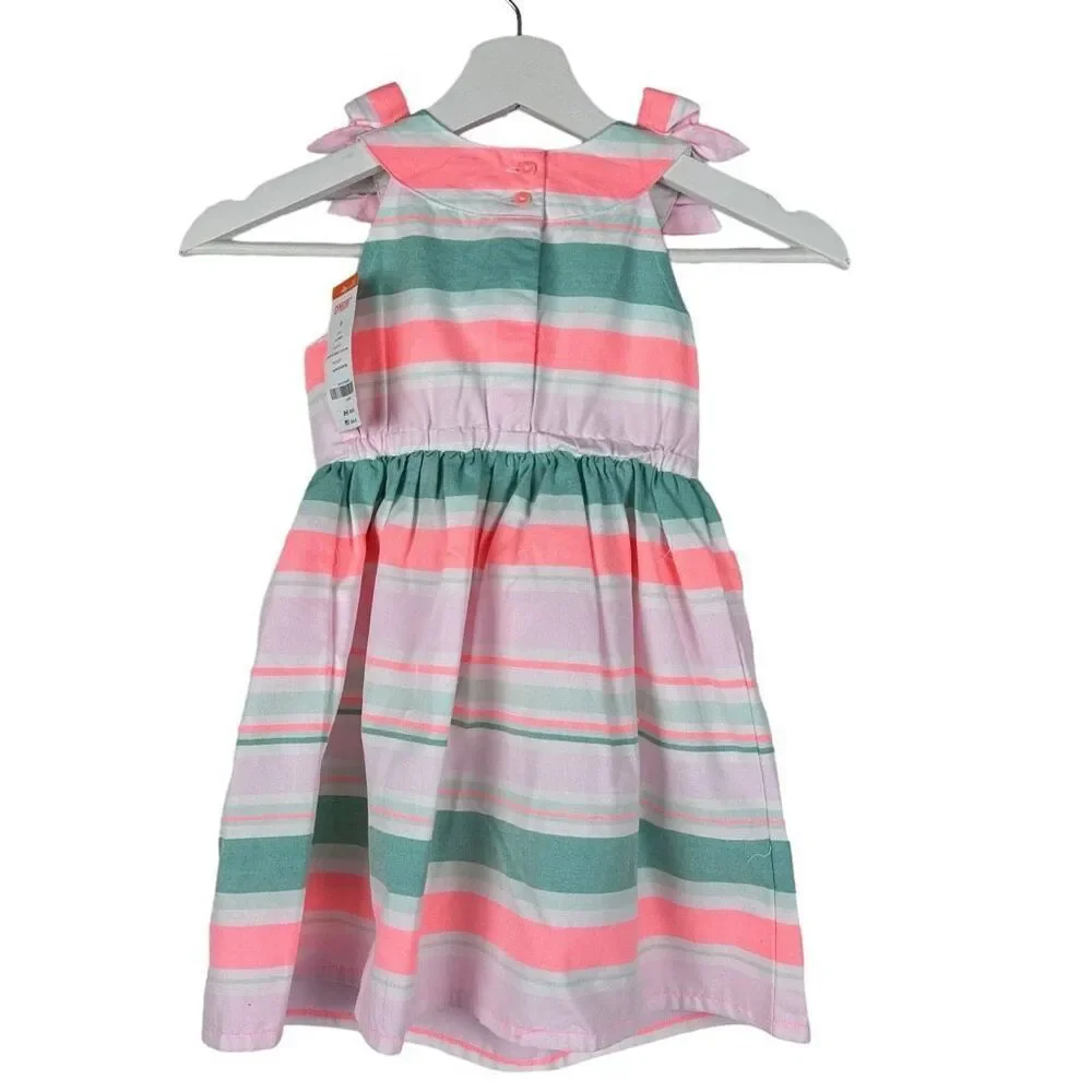 Gymboree Stripe Dress with Bows on the Shoulders size 5T NEW